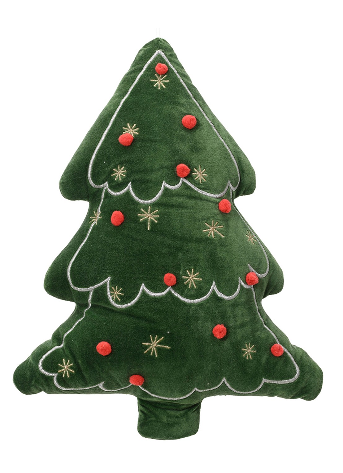 Decoris Kerstboom sierkussen 35 x 48 cm - voorkant groen