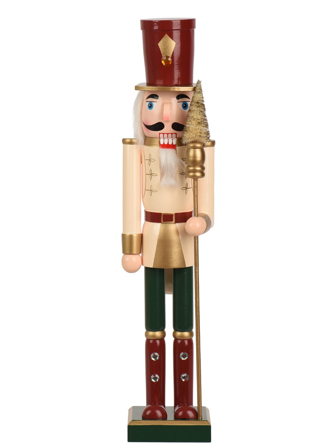 Decoris Notenkraker ornament 76 cm - voorkant beige