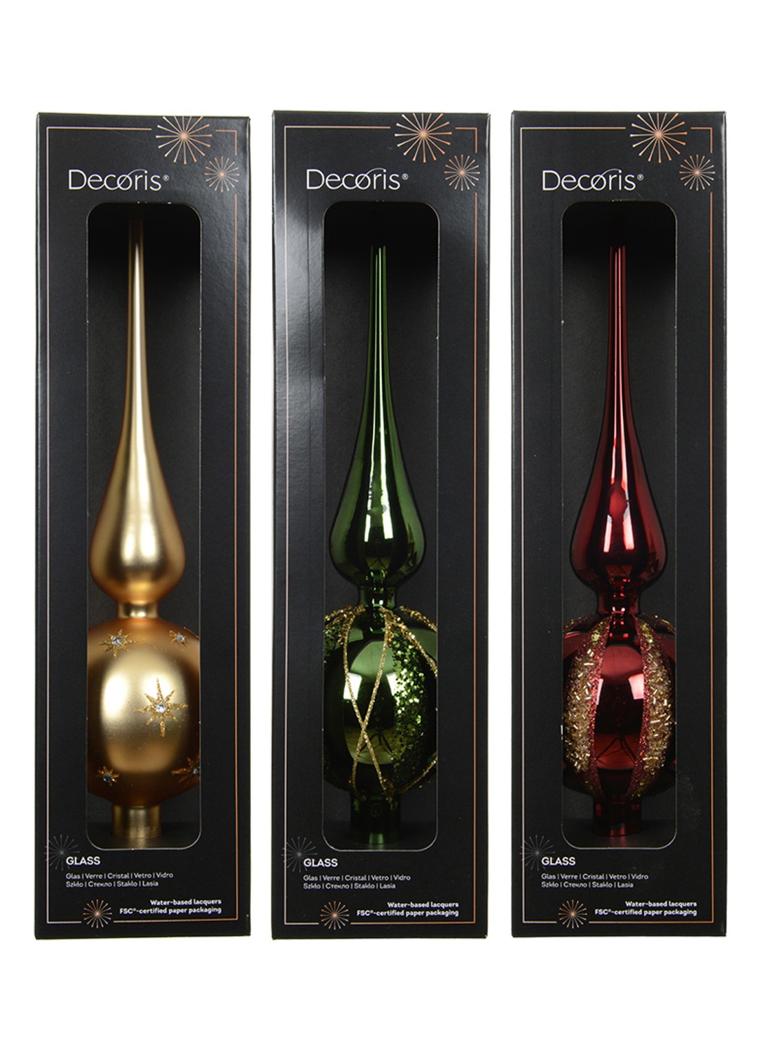 Decoris Piek 31 cm set van 3 - voorkant rood