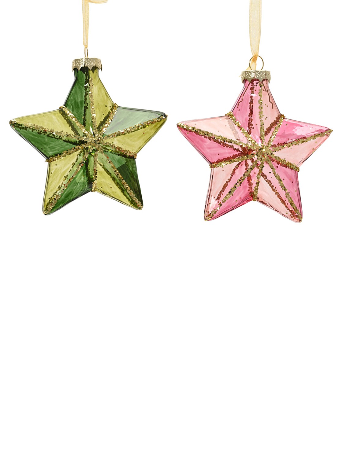 Decoris Ster kersthanger 15 cm - voorkant multicolor