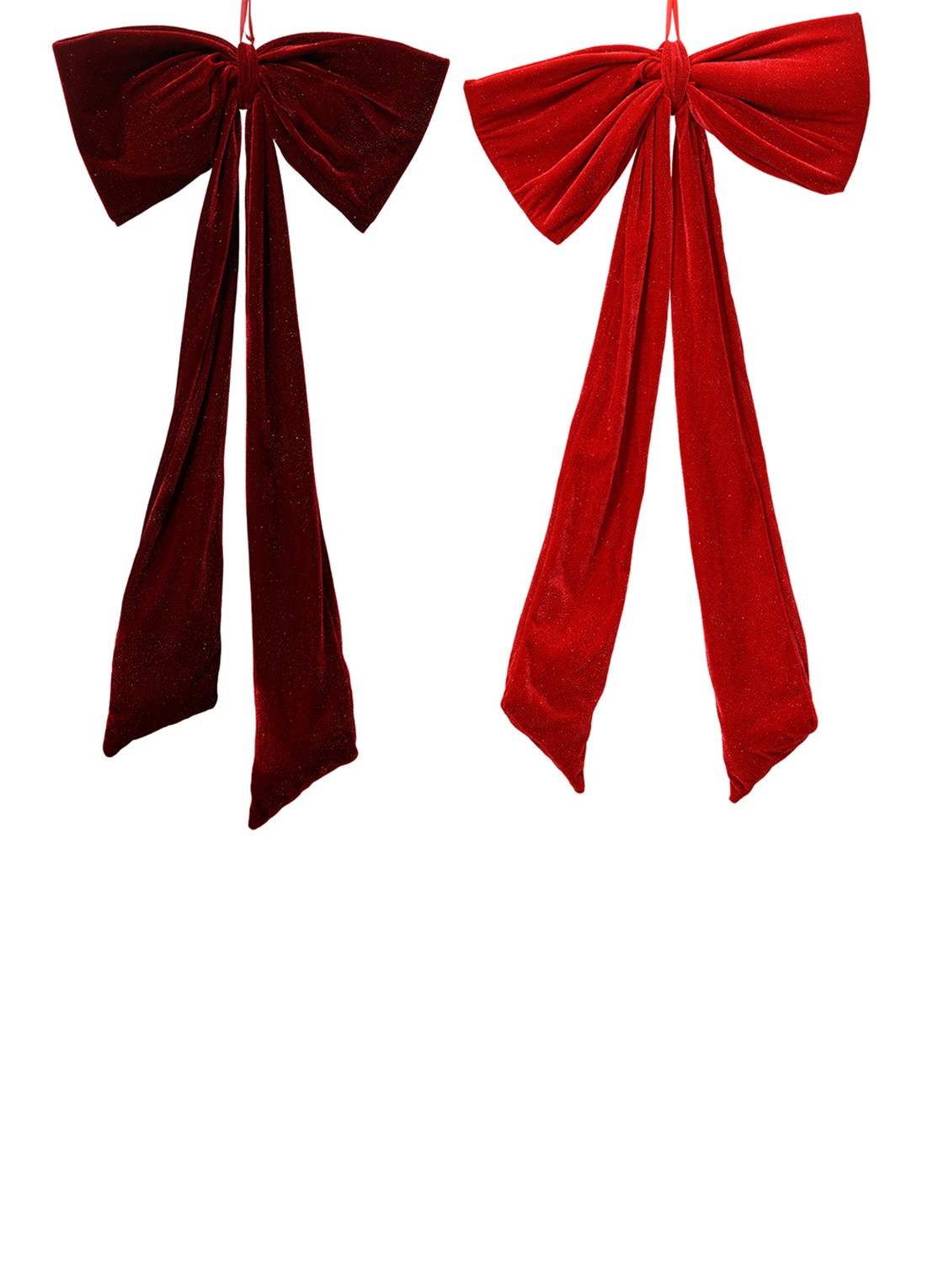 Decoris Strik kersthanger 100 cm set van 2 - voorkant rood