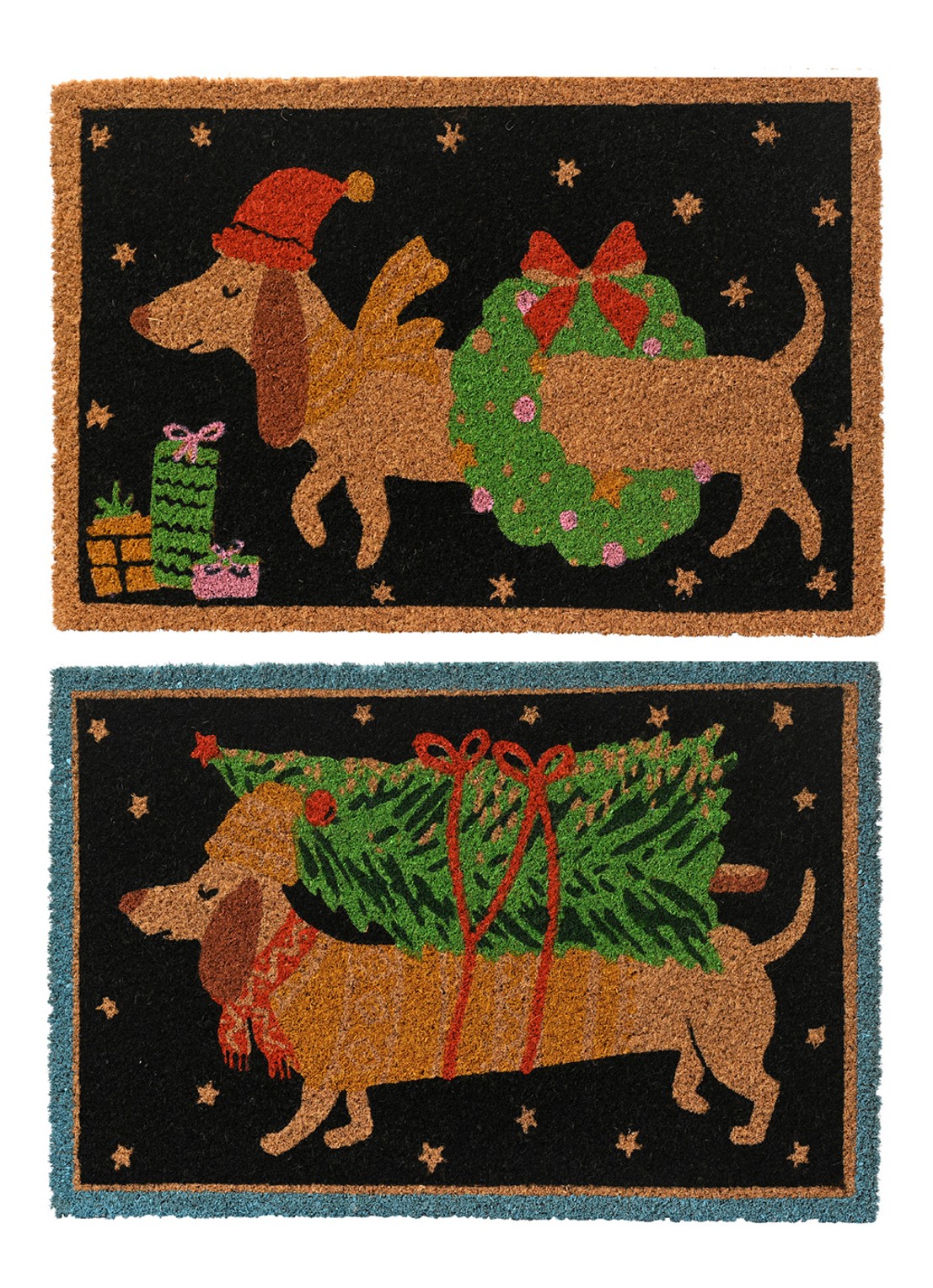 Decoris Teckel deurmat 60 x 40 cm - voorkant zwart