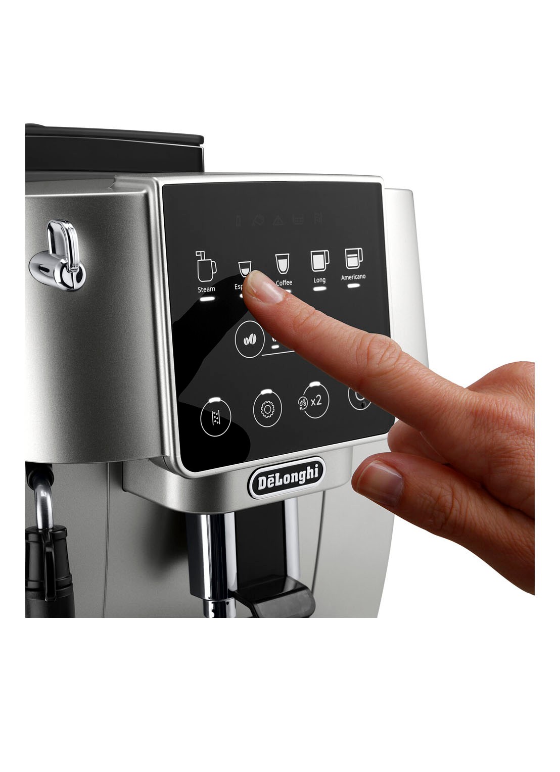 DeLonghi Autentica volautomaat espressomachine 29.510.SB - detail zilver