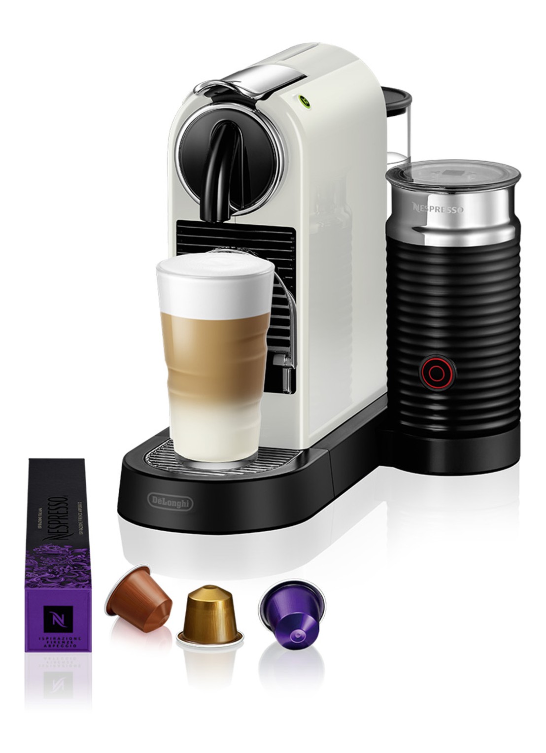 DeLonghi Citiz & Milk Nespresso Koffiecupmachine - Met melkopschuimer - EN267.WAE - voorkant 2 wit