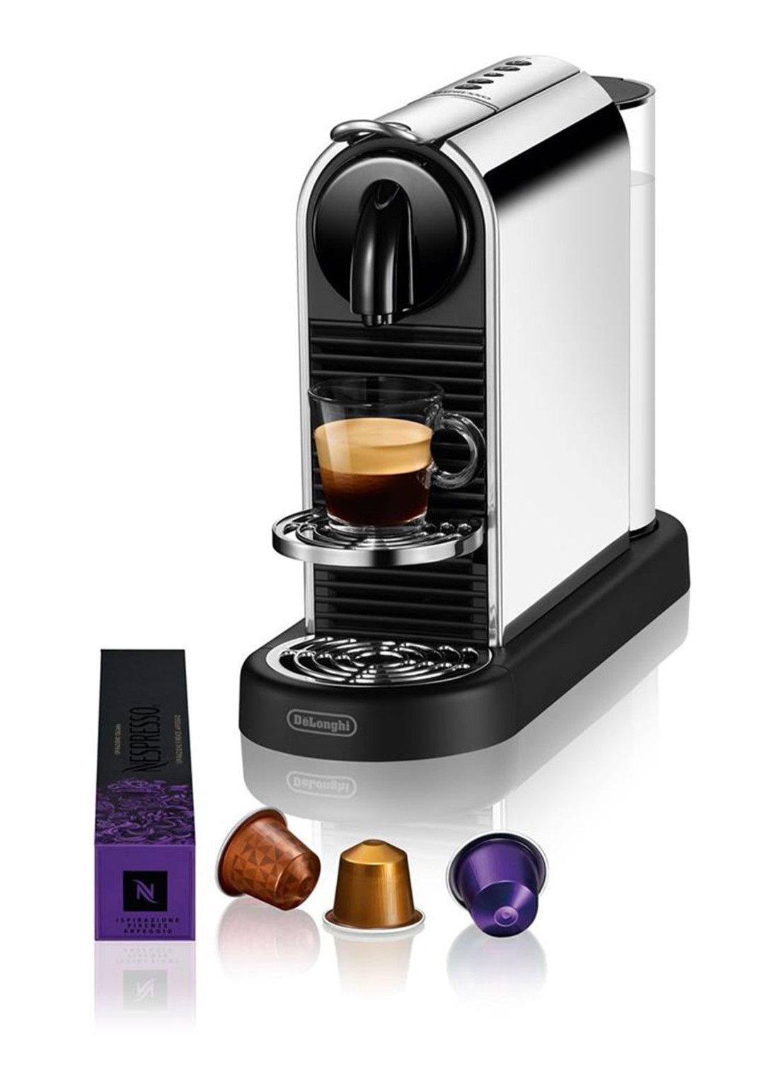 DeLonghi Citiz Nespresso koffiecupmachine - EN220.M - voorkant zilver