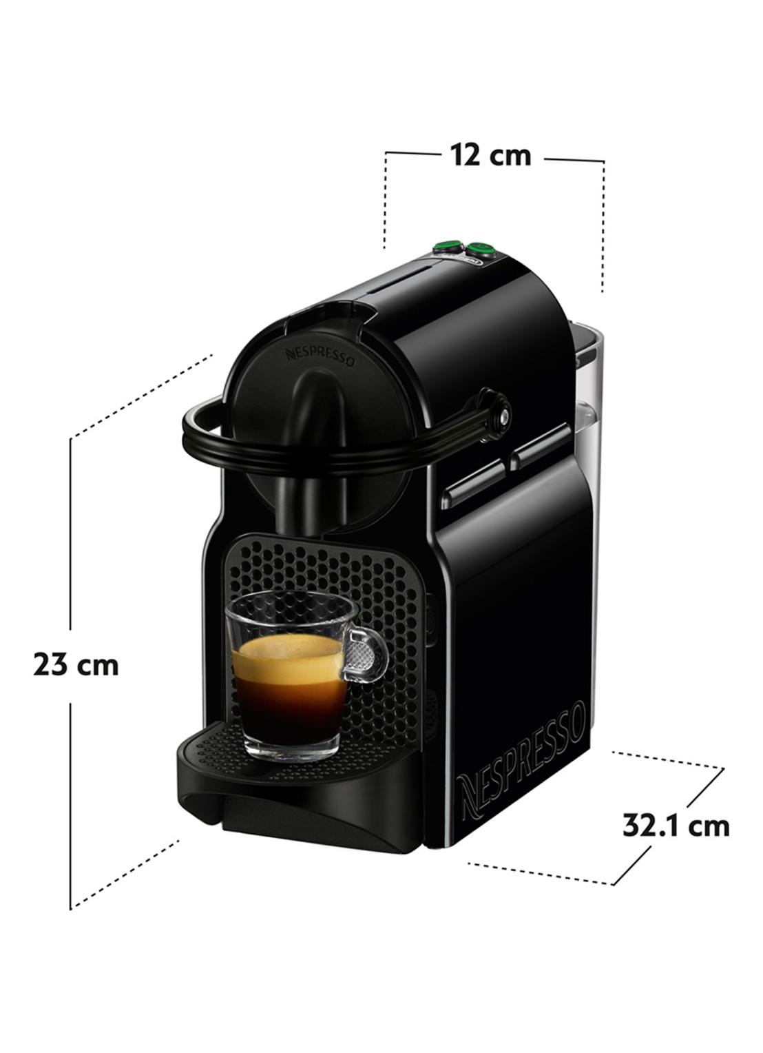 DeLonghi Inissia Nespresso Koffiecupmachine EN80.B - achterkant 8 zwart