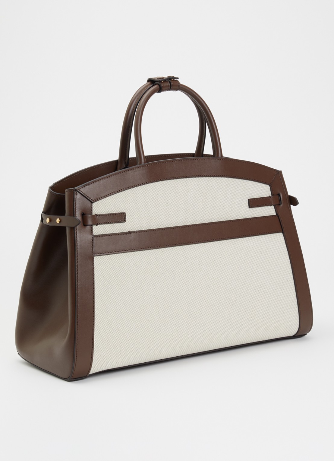 DeMellier The Hudson handtas van canvas - achterkant creme