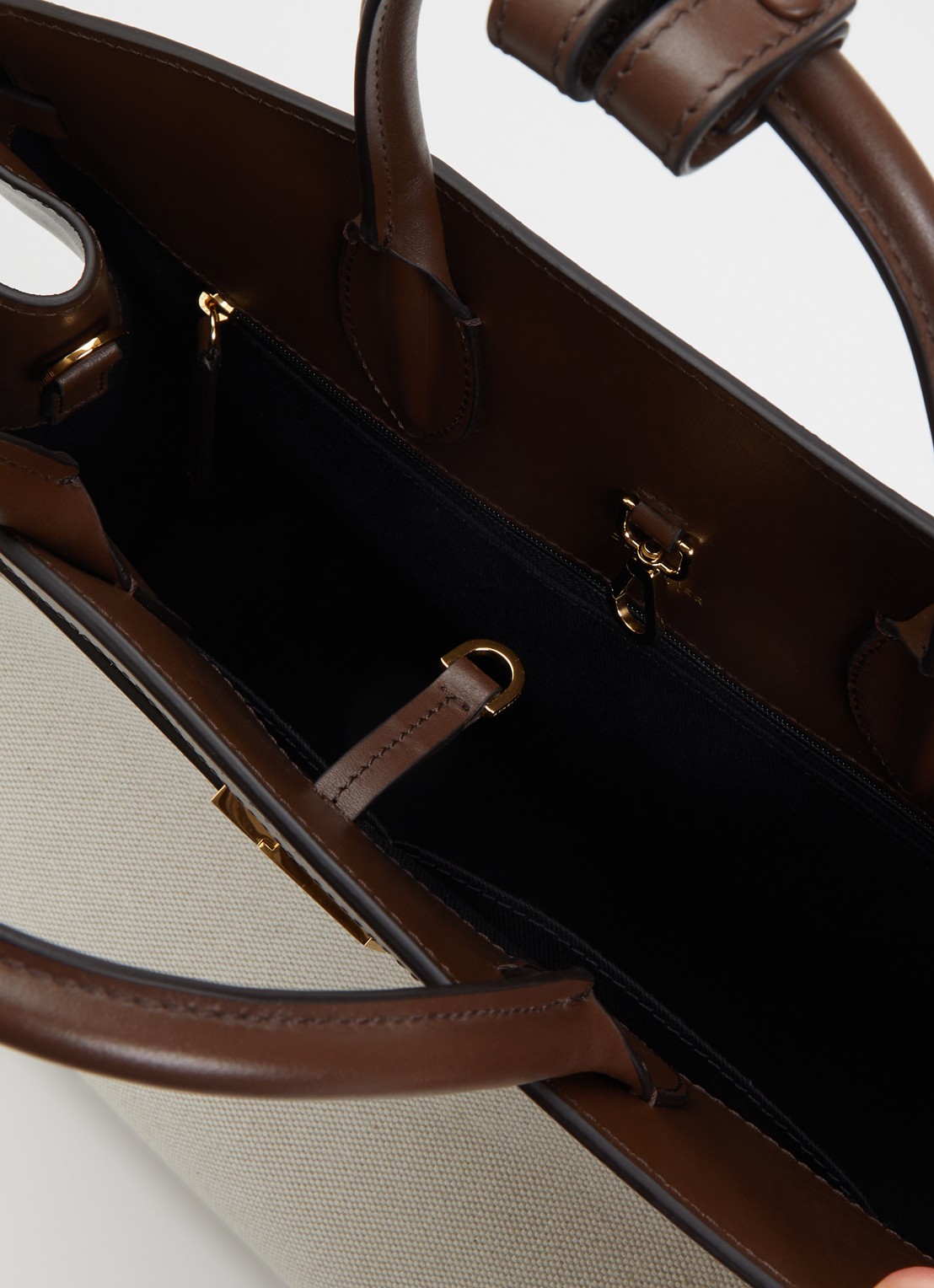 DeMellier The Hudson handtas van canvas - detail 2 creme