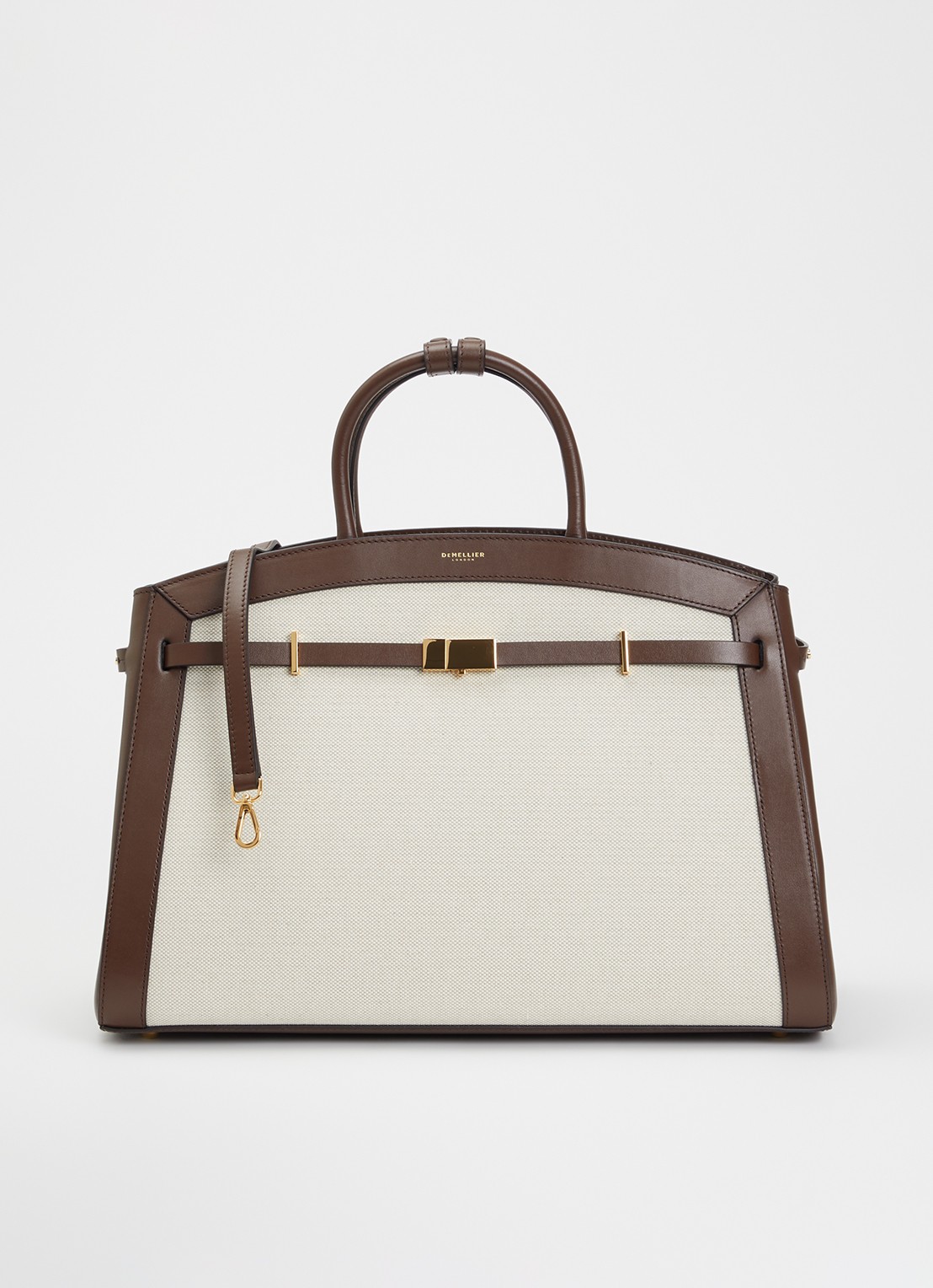 DeMellier The Hudson handtas van canvas - voorkant 5 creme