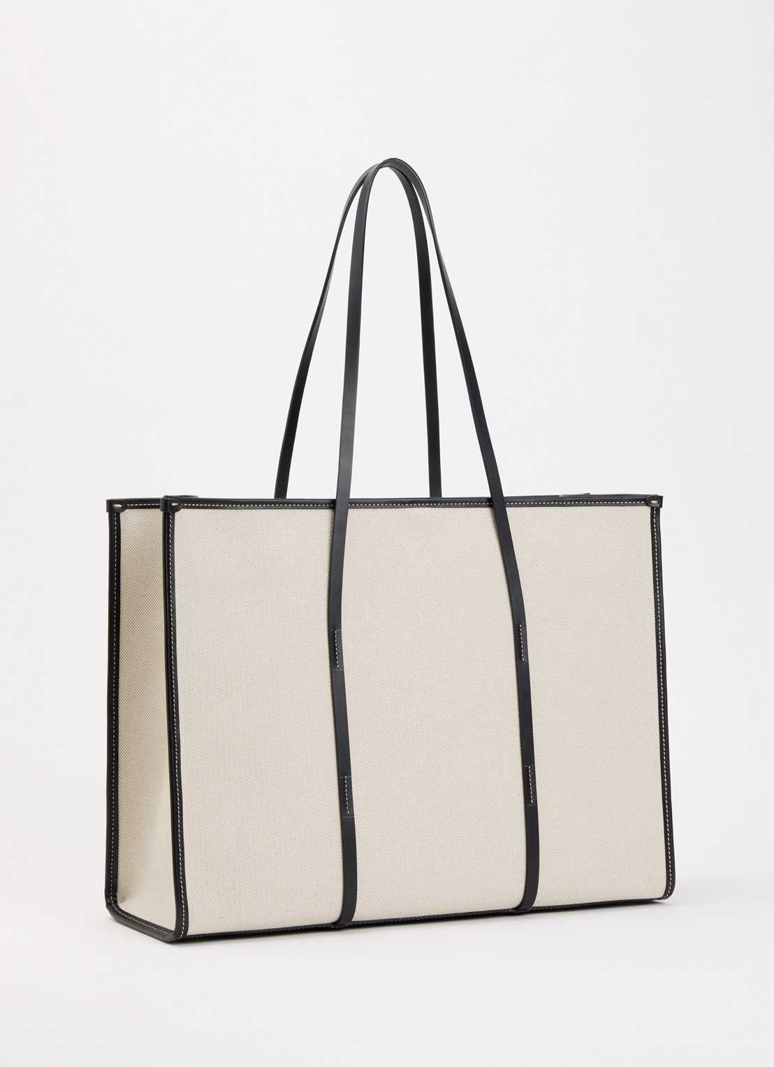 DeMellier The Large Capri shopper van canvas - achterkant beige