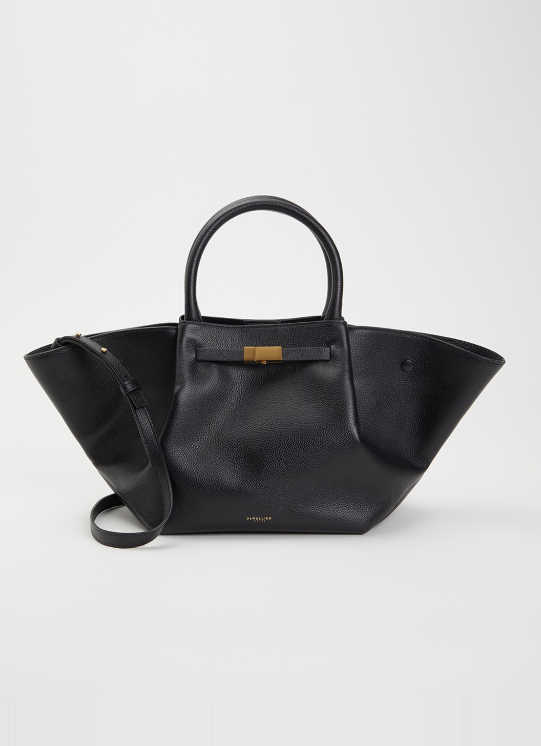 DeMellier The Midi New York handtas van leer - voorkant 5 zwart