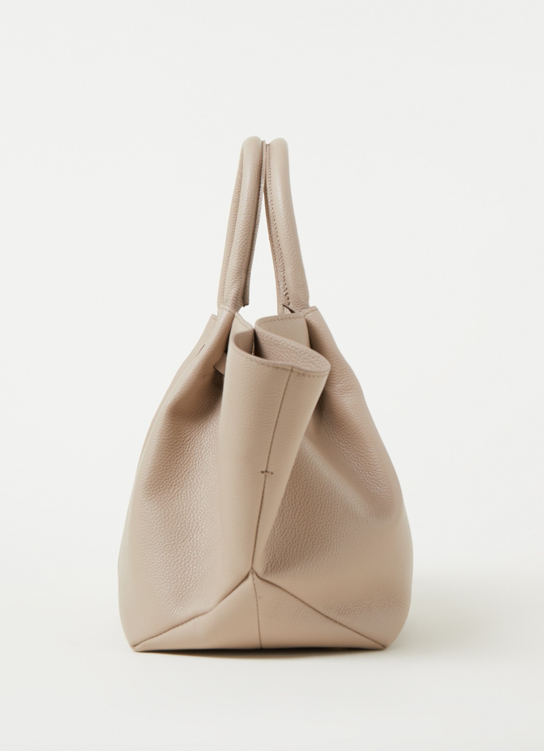 DeMellier The Midi New York handtas van leer - detail 2 taupe