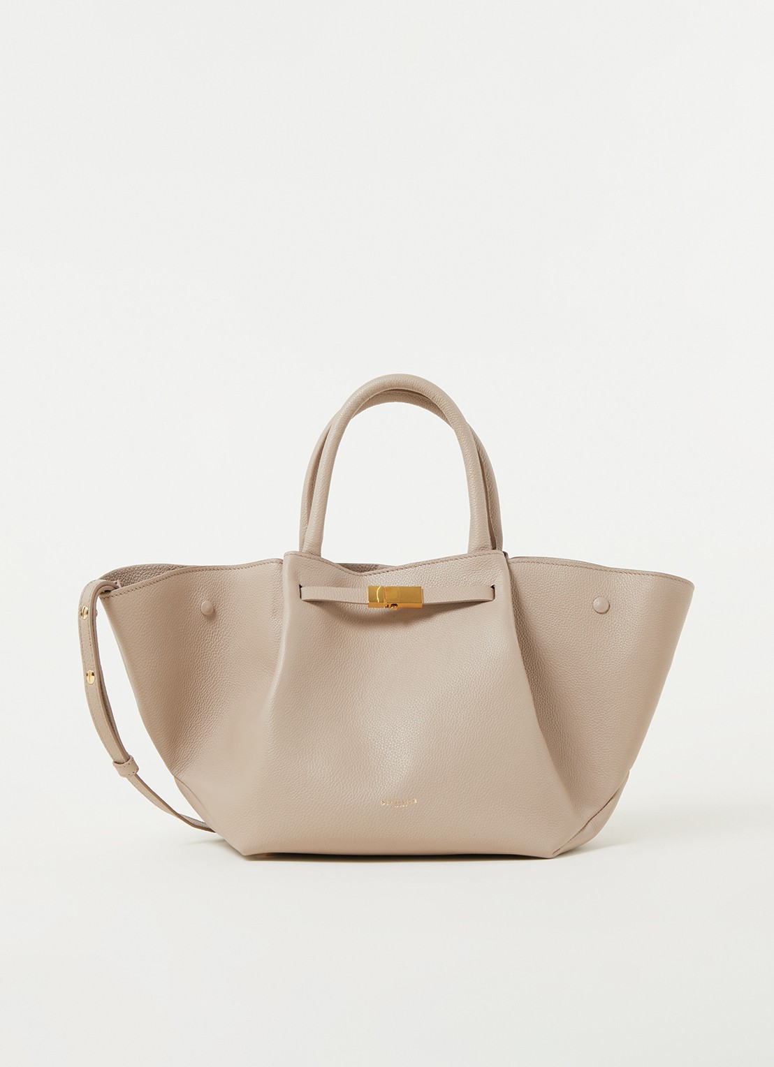 DeMellier The Midi New York handtas van leer - voorkant 4 taupe