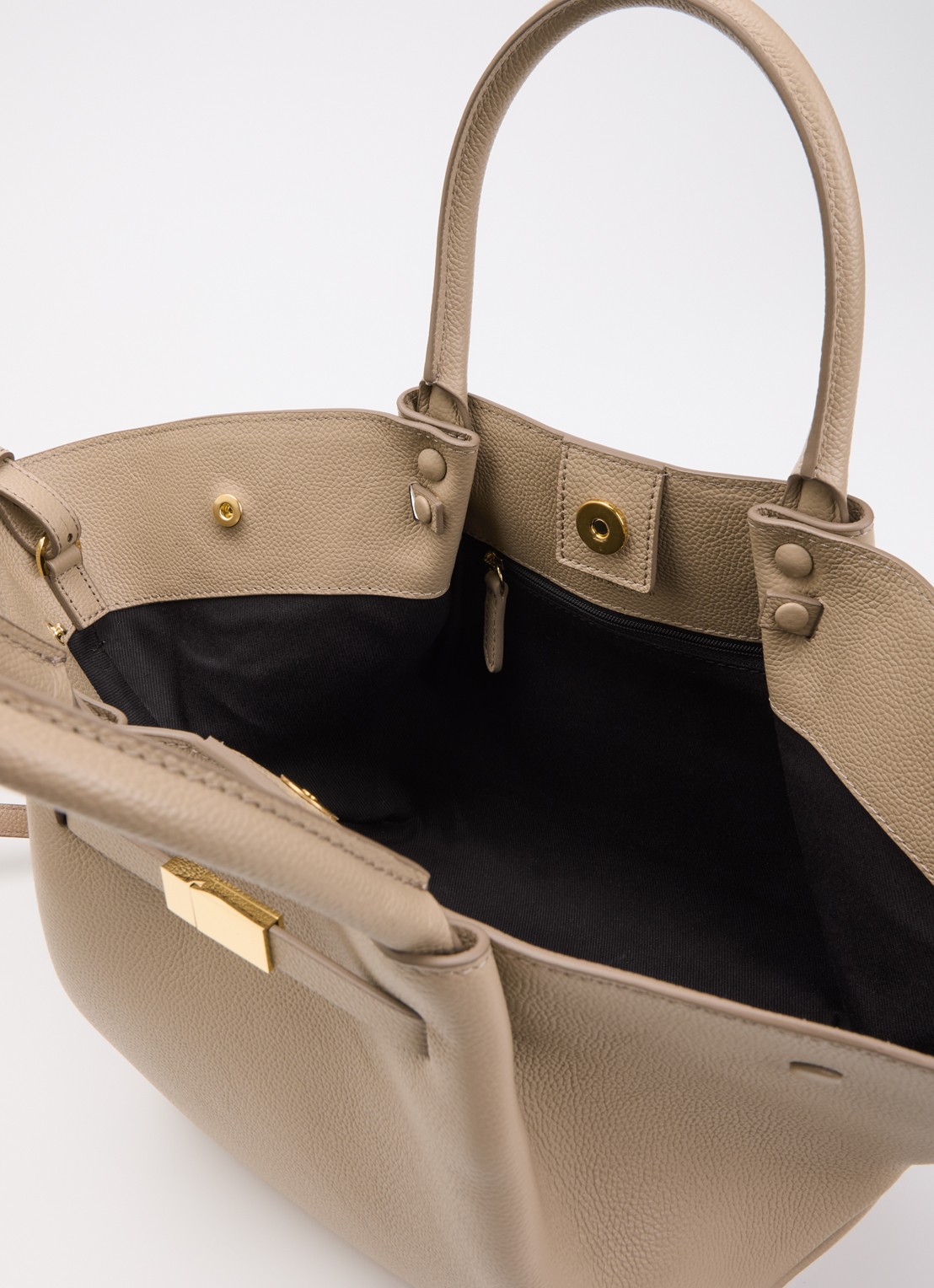 DeMellier The Midi New York handtas van suède met afneembare schouderriem - detail 2 beige