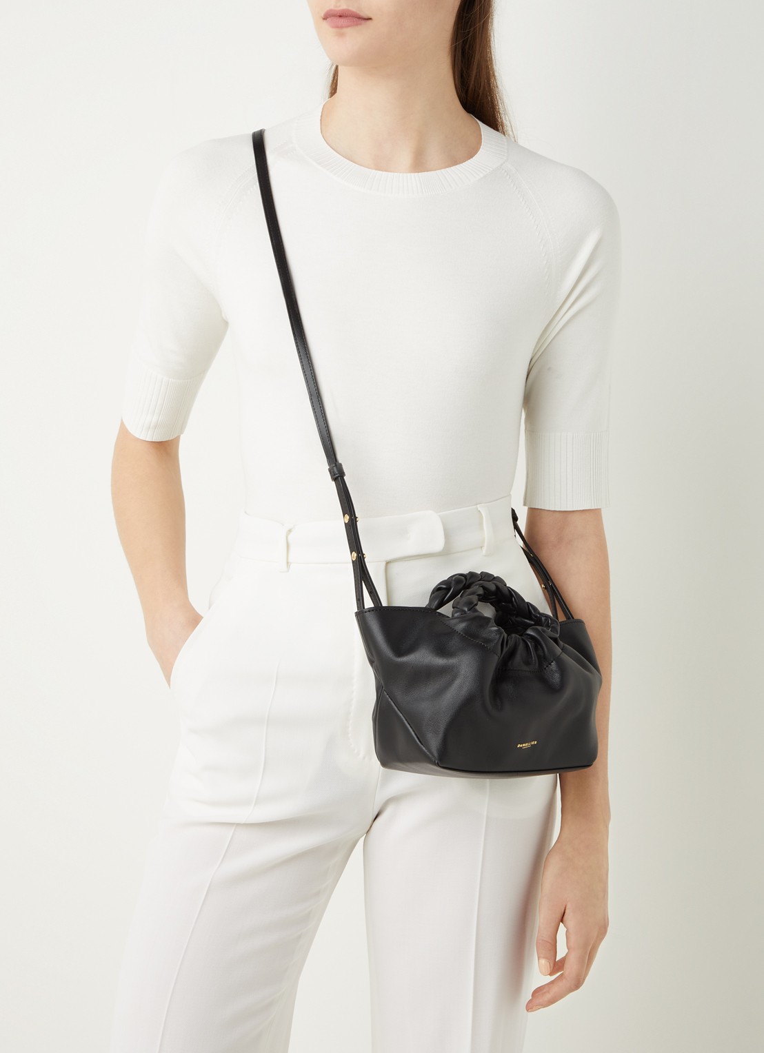 DeMellier The Mini Los Angeles XS handtas van leer - voorkant 5 zwart