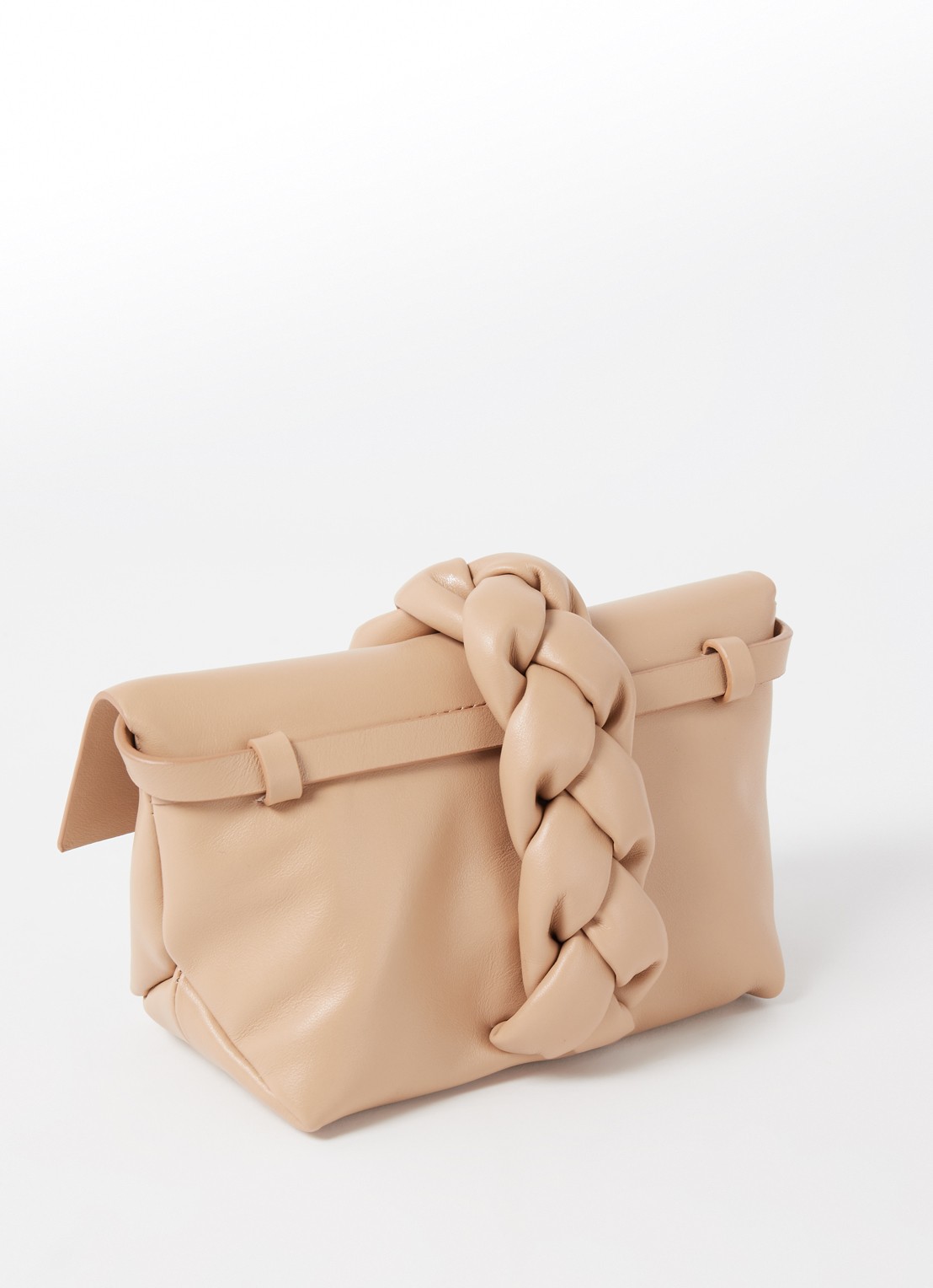 DeMellier The Mini Verona crossbodytas van leer - achterkant 4 donkerbeige