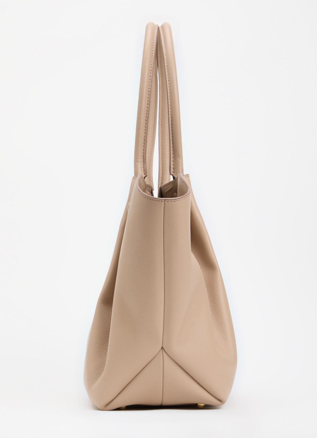 DeMellier The New York handtas van leer - detail 4 beige