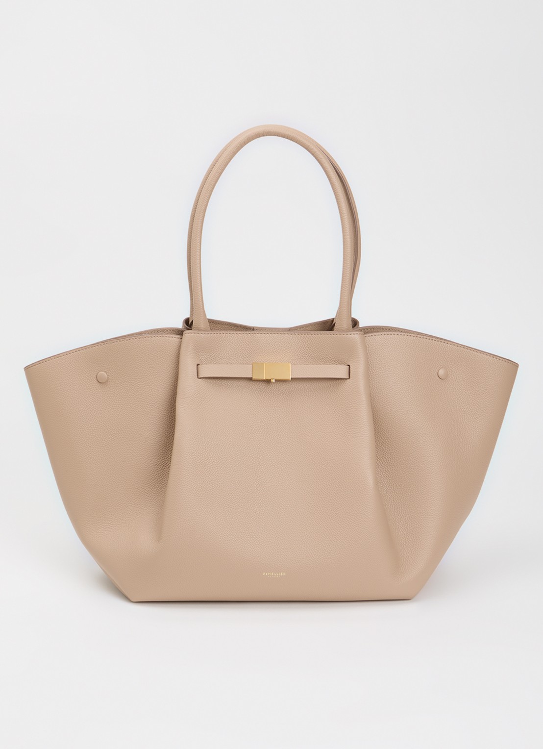 DeMellier The New York handtas van leer - voorkant beige