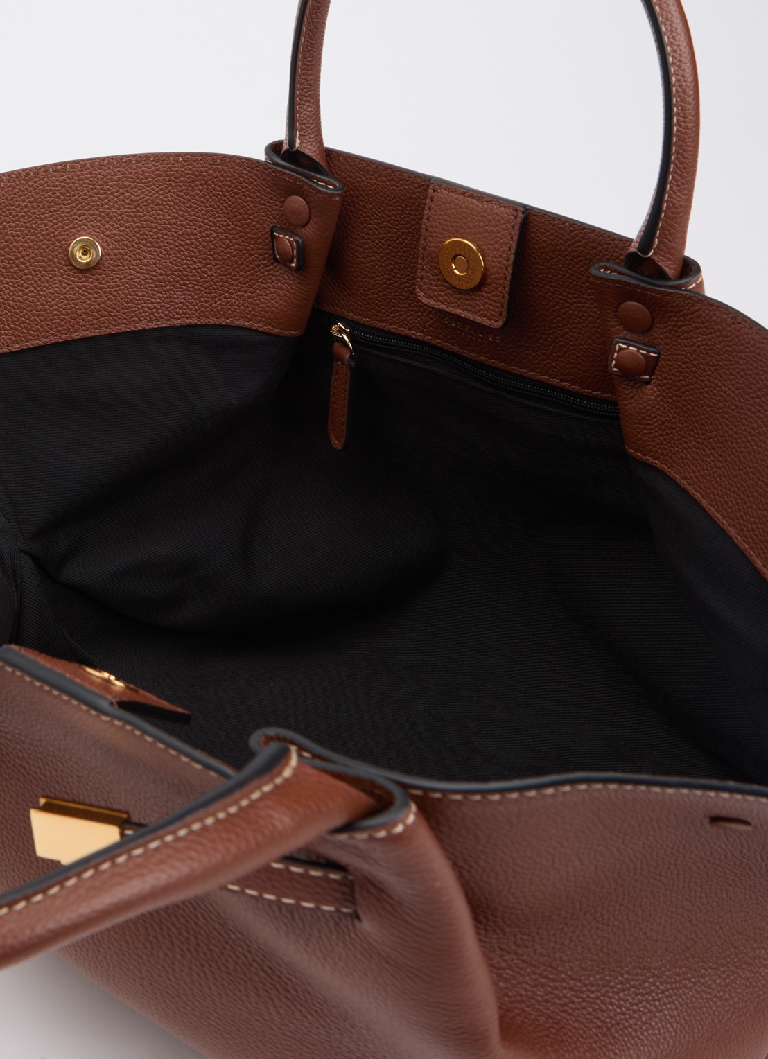 DeMellier The New York Midi handtas van leer - detail 2 bruin