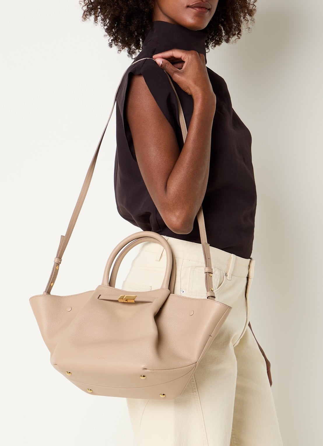 DeMellier The New York Midi handtas - voorkant 6 beige