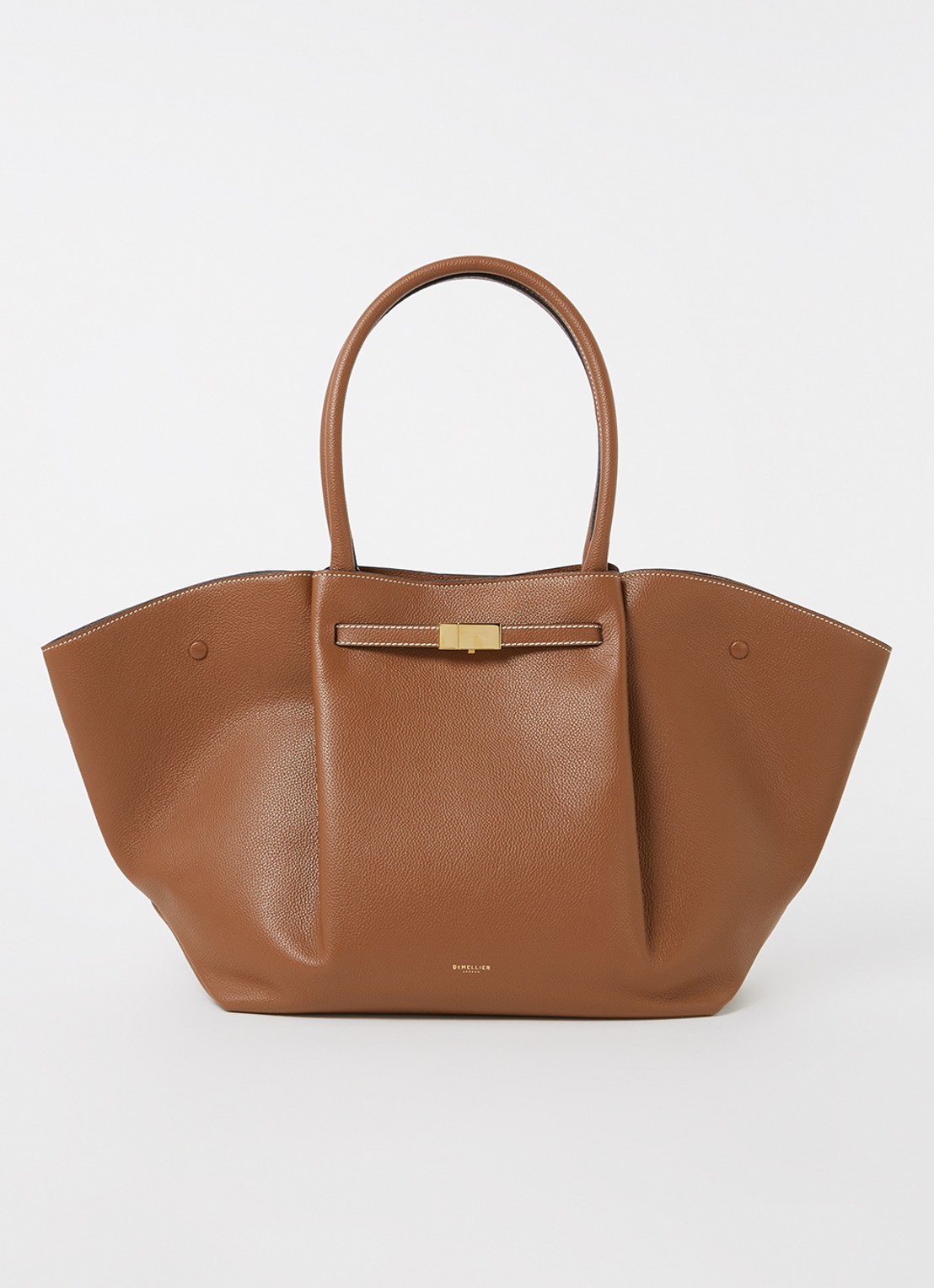 DeMellier The New York schoudertas van leer - voorkant 3 cognac