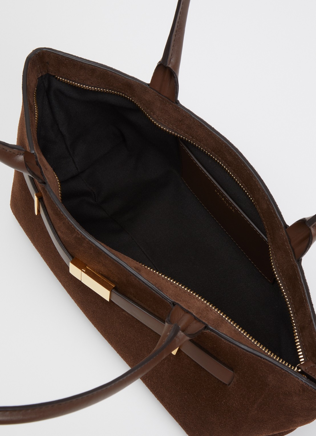 DeMellier The New York schoudertas van leer - detail bruin