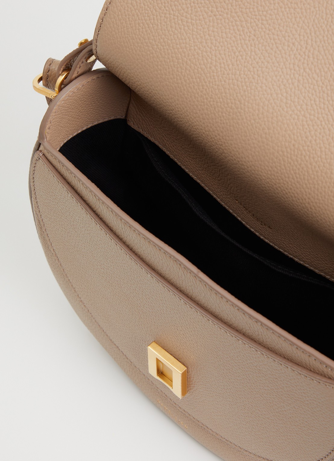 DeMellier The Siena crossbodytas van leer - detail 3 taupe