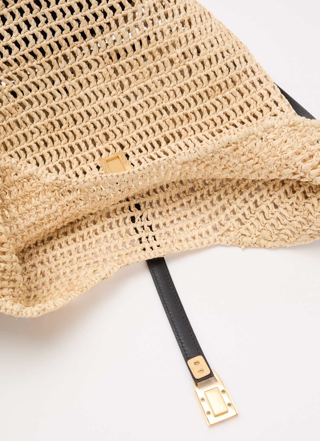 DeMellier The Siena crossbodytas van raffia met details van leer - detail 3 beige
