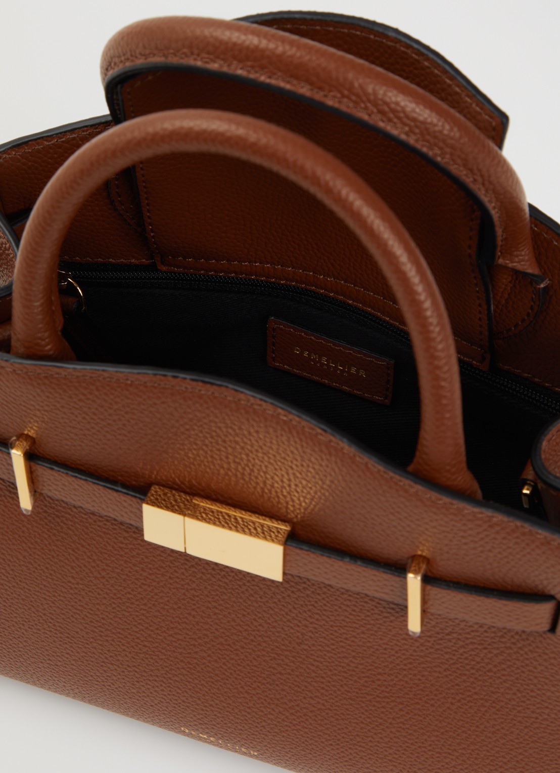 DeMellier The Small Hudson handtas van leer met afneembare schouderriem - detail 4 bruin