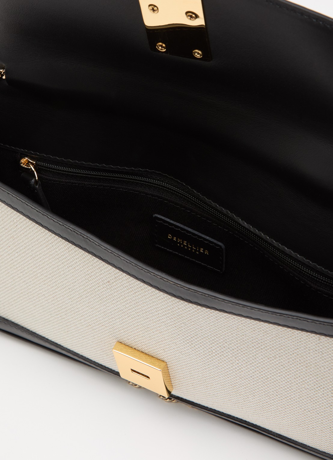 DeMellier The Vancouver clutch van leer - detail 2 zwart