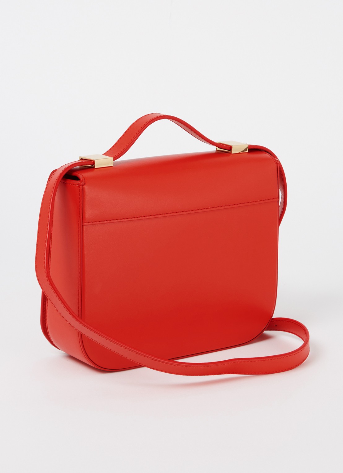 DeMellier The Vancouver crossbodytas van leer - achterkant 3 rood
