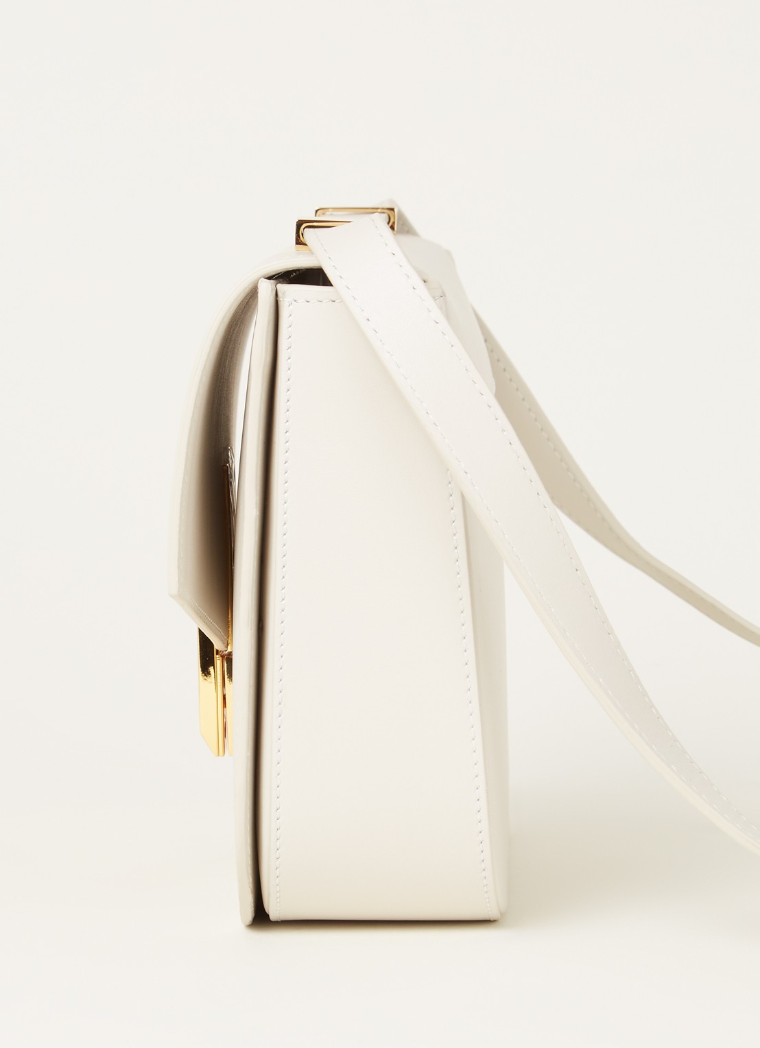 DeMellier The Vancouver crossbodytas van leer - detail 4 gebroken wit