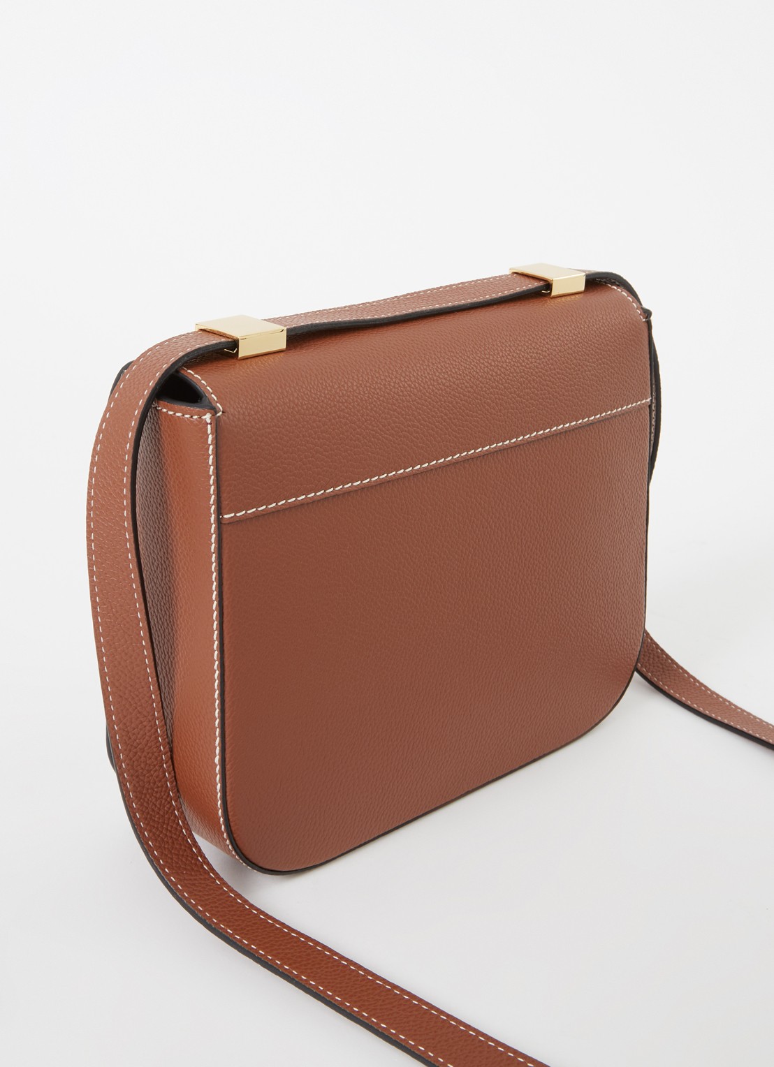 DeMellier Vancouver crossbodytas van leer - achterkant 3 cognac