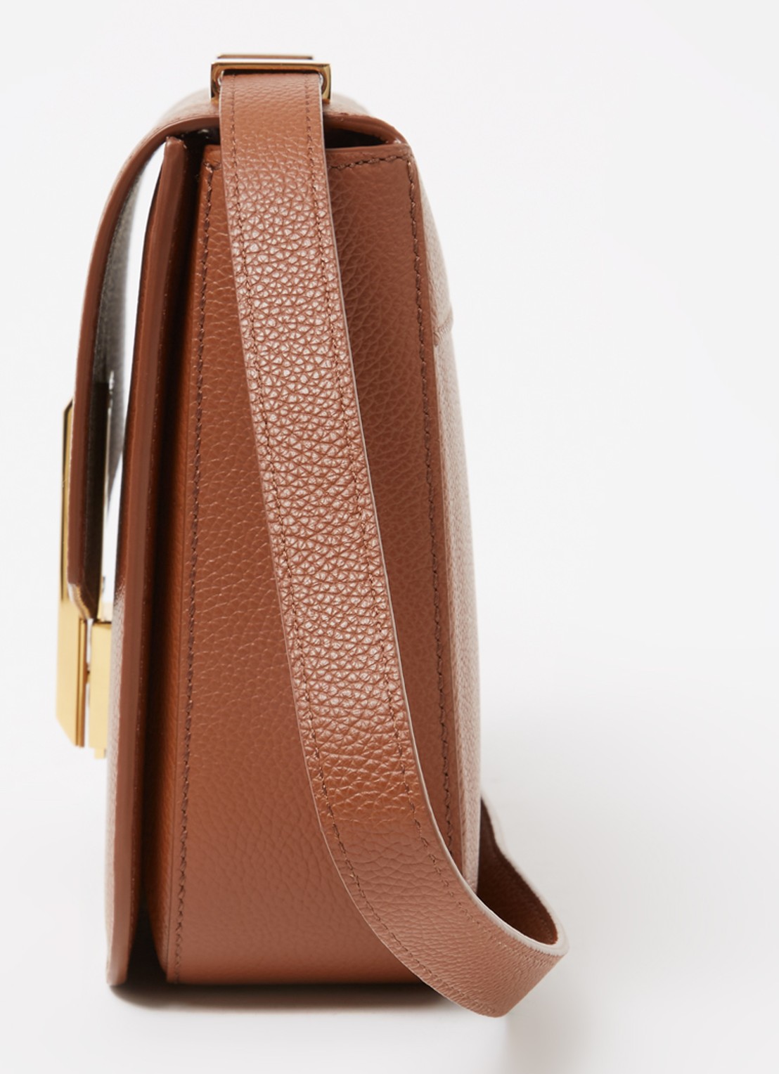 DeMellier Vancouver crossbodytas van leer - detail 3 hazelnootbruin