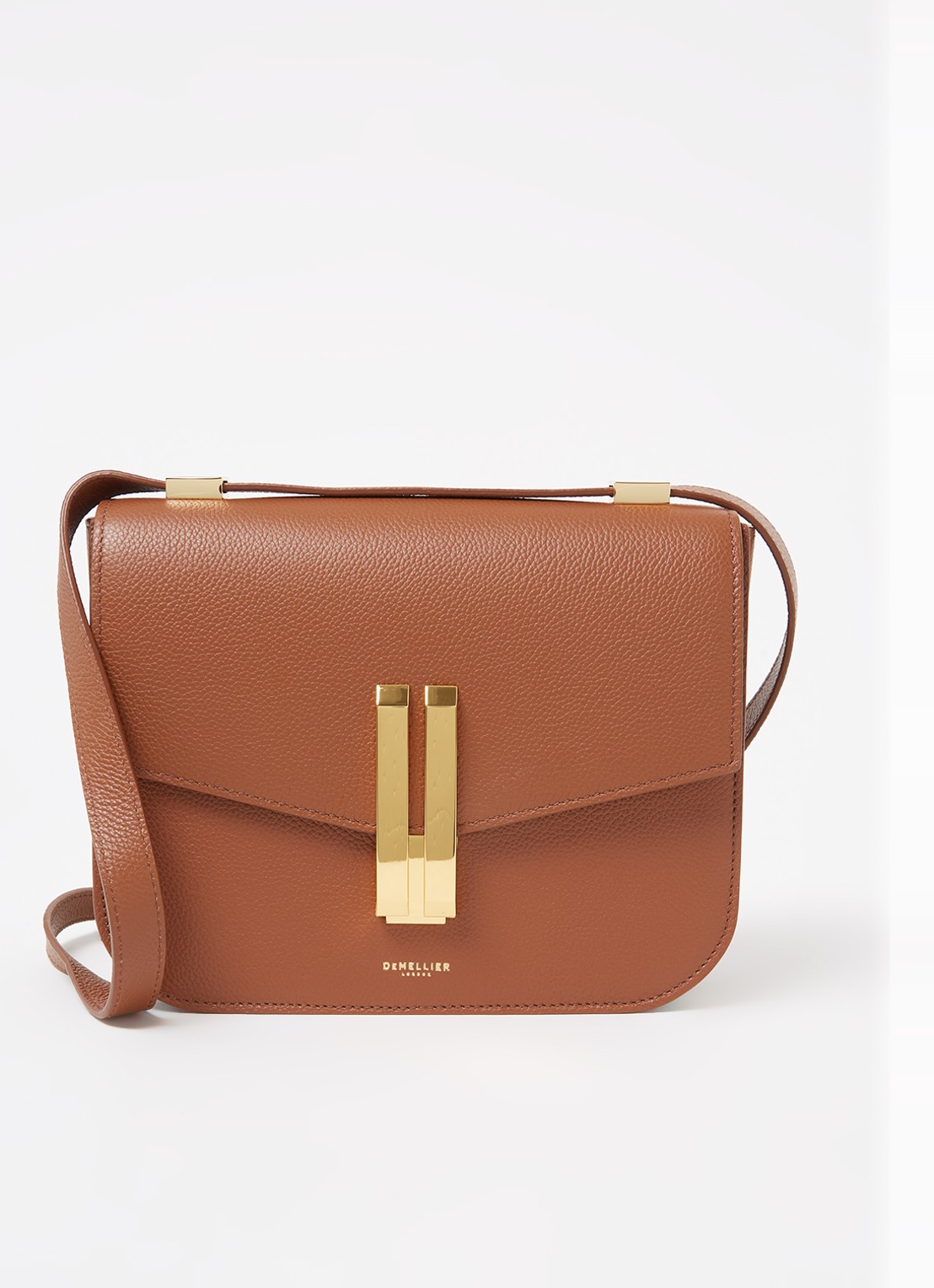 DeMellier Vancouver crossbodytas van leer - voorkant 4 hazelnootbruin