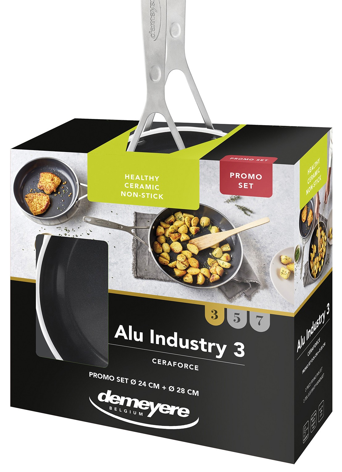 Demeyere Alu Industry 3 Ceraforce Koeke - achterkant 3 zwart