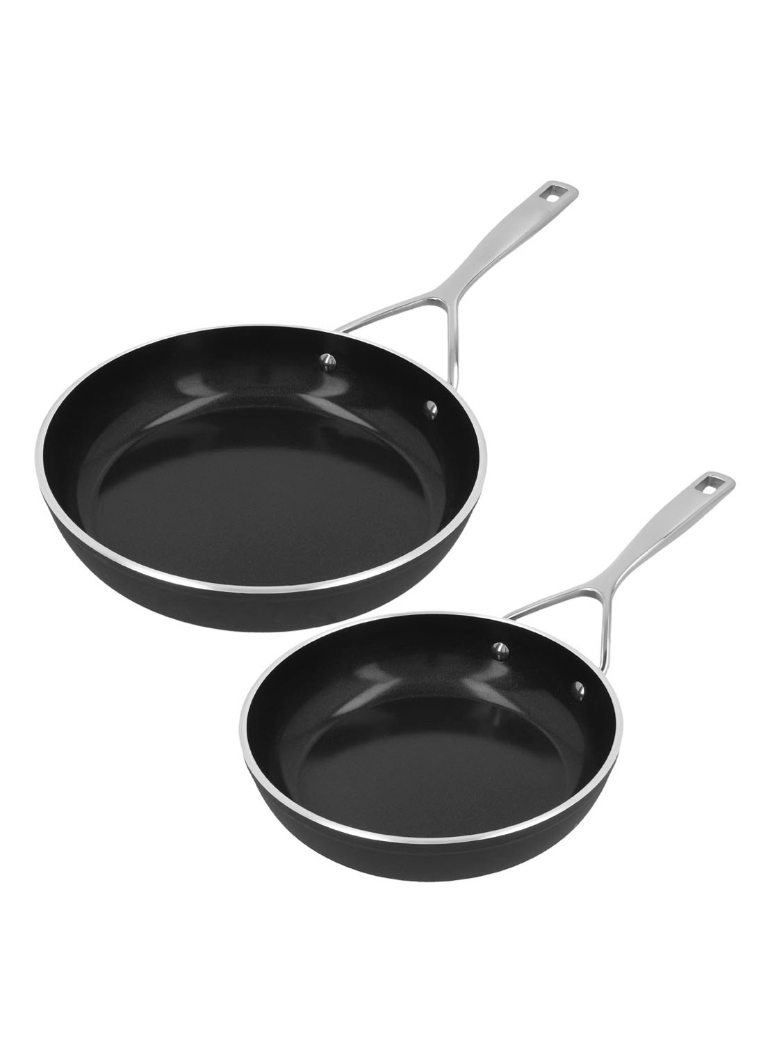 Demeyere Alu Pro 5 koekenpannenset 2-delig - voorkant 2 zwart