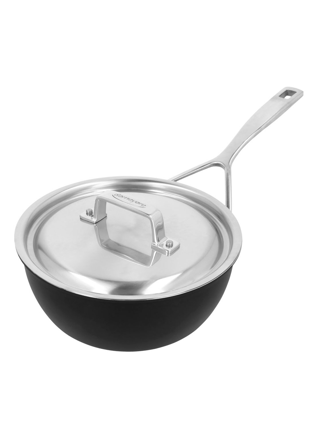 Demeyere Black 5 conische sauteuse met deksel Ø20 cm  - voorkant 3 zwart