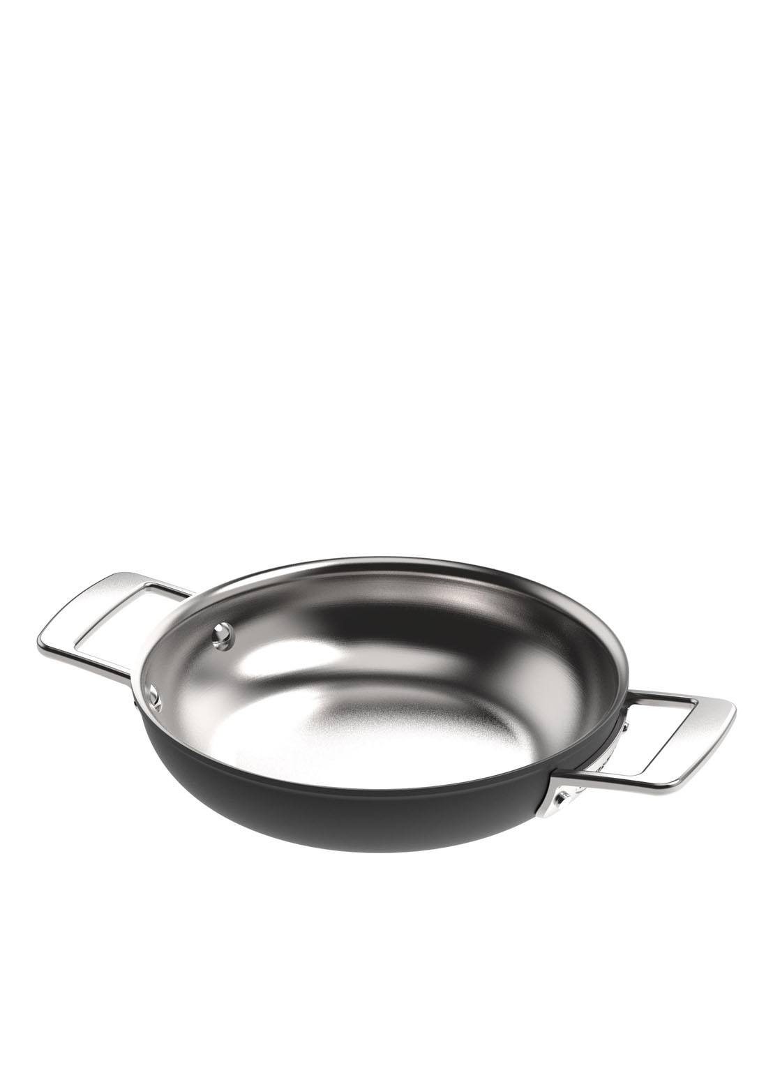 Demeyere Black 5 Multifunctionele pan 20 cm - voorkant zilver