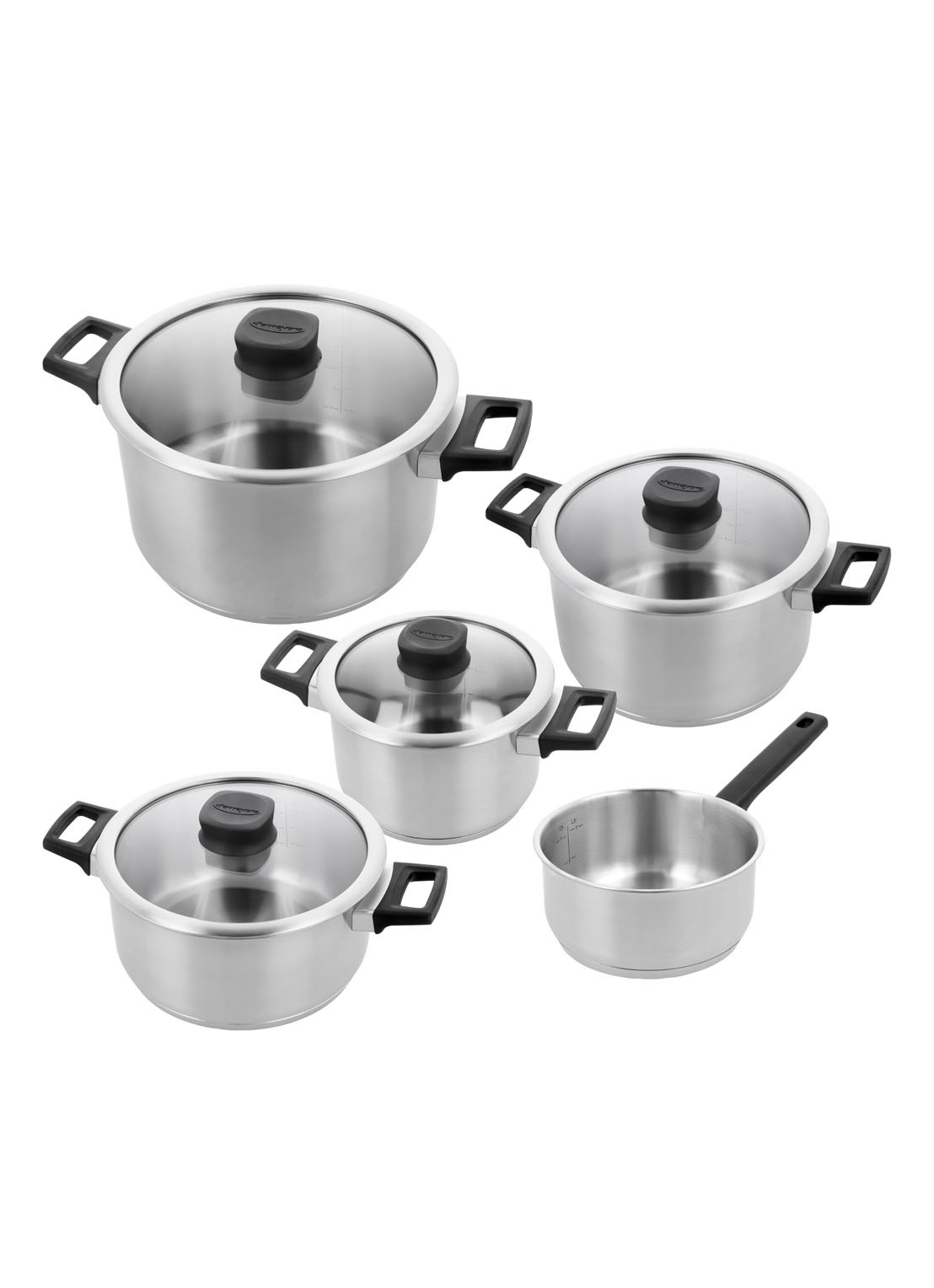 Demeyere Comfort 3 kookset 5-delig - voorkant 4 zilver