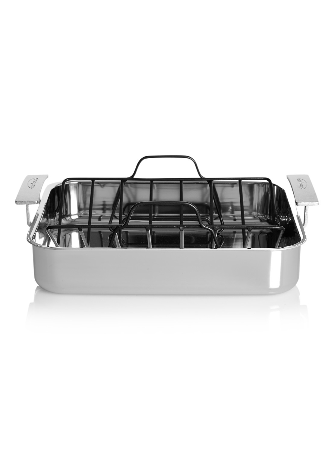 Demeyere Industry 5 braadslede 40 x 34 cm - voorkant zilver