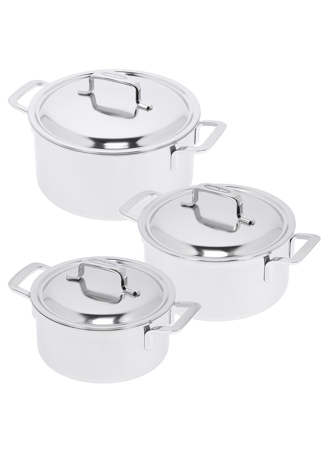 Demeyere Intense 5 Kookset 3 pcs - voorkant zilver