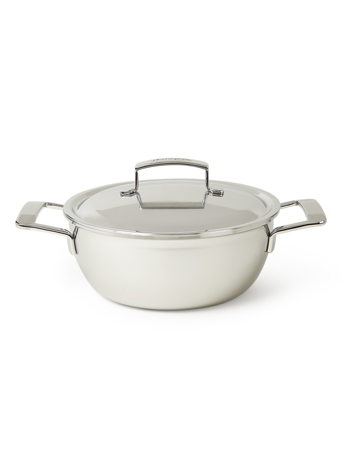 Demeyere Silver 7 braad-/stoofpan Ø24 cm - voorkant zilver