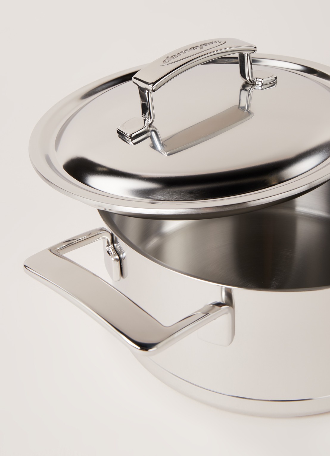 Demeyere Silver kookpan met deksel Ø20 cm - detail roestvrijstaal