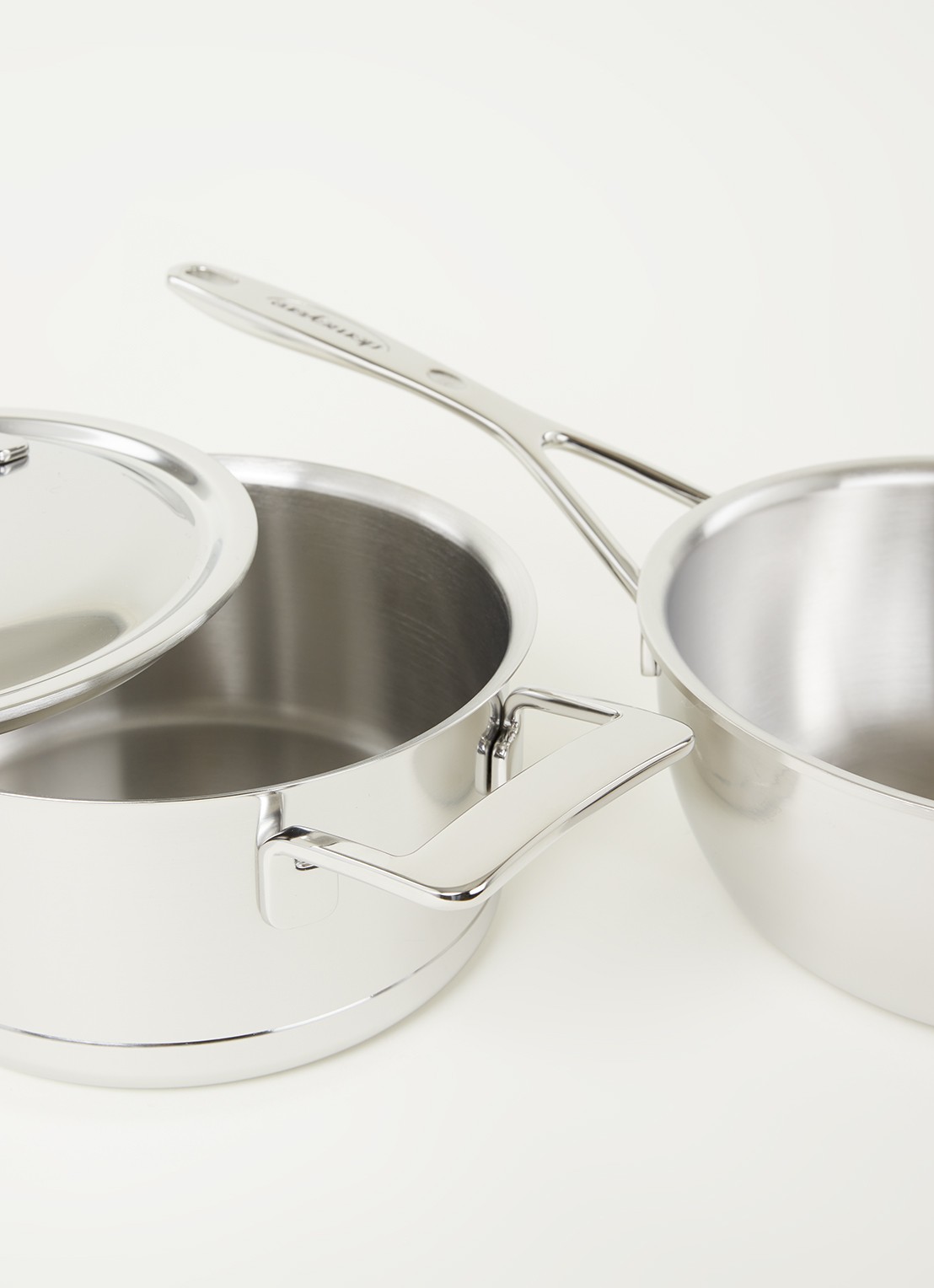 Demeyere Silver pannenset 3-delig - detail zilver