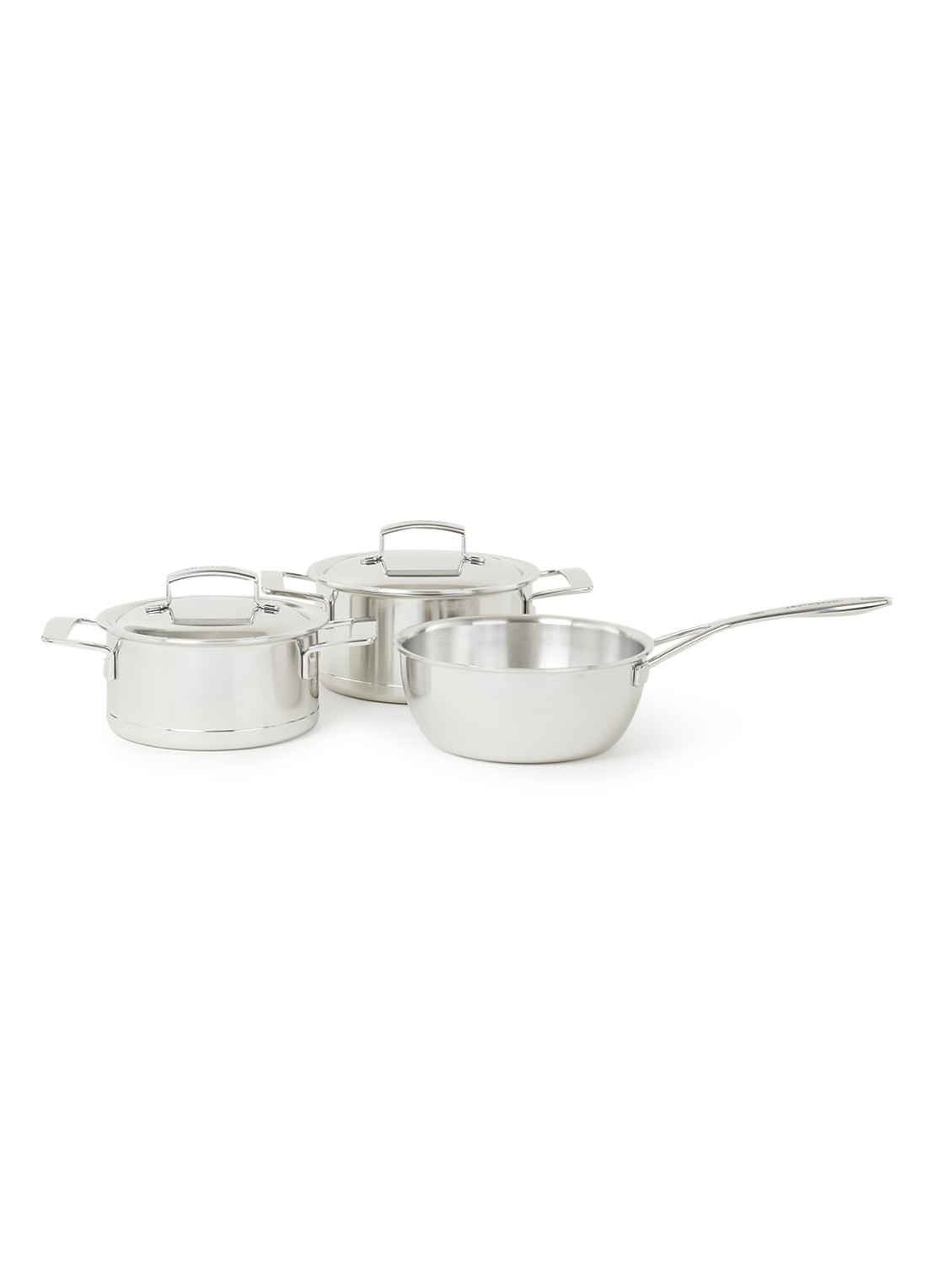Demeyere Silver pannenset 3-delig - voorkant 2 zilver