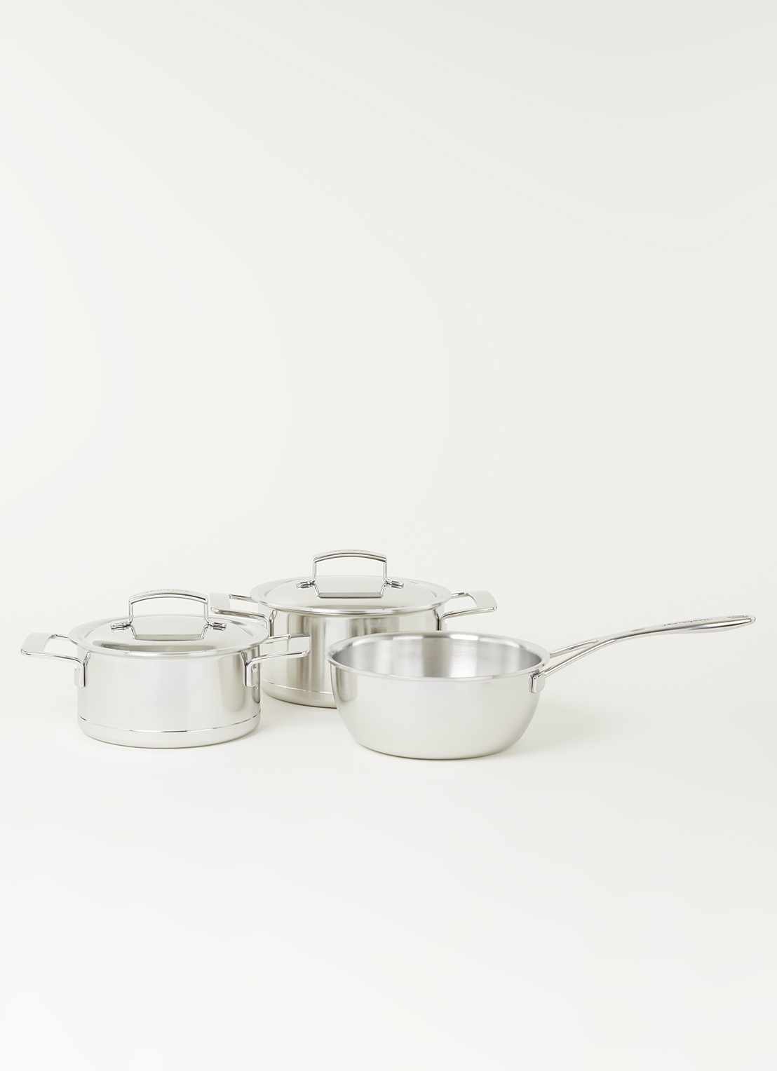 Demeyere Silver pannenset 3-delig - voorkant 3 zilver