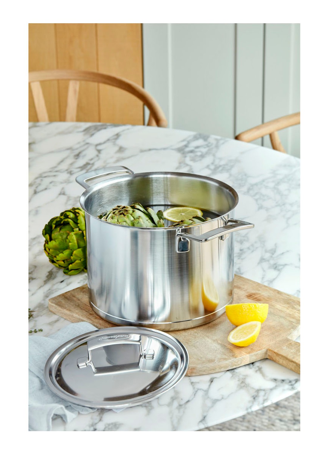 Demeyere Silver soeppan met deksel Ø20 cm - voorkant 3 roestvrijstaal