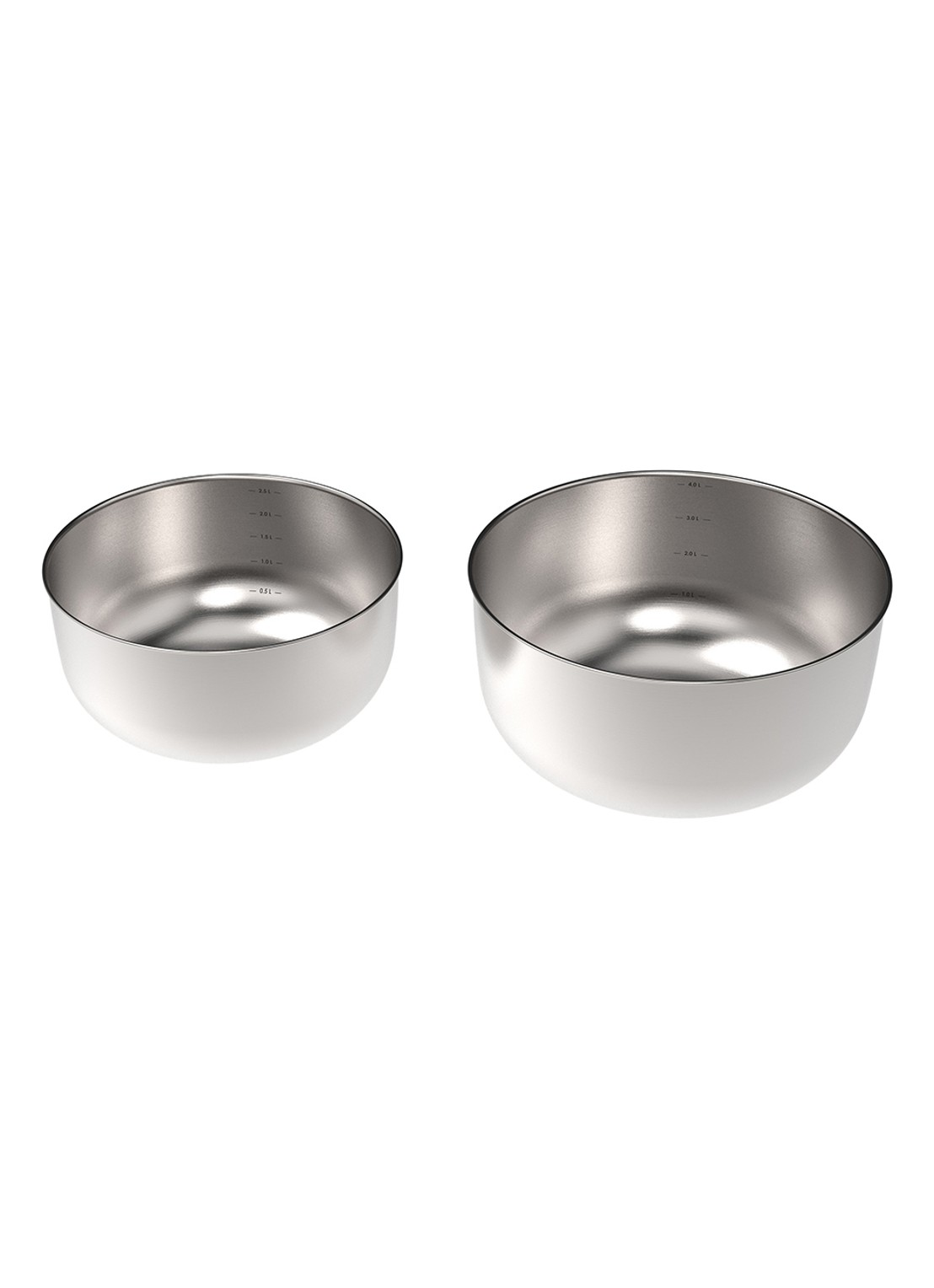 Demeyere Specialties 3 beslagkom set van 2 - voorkant zilver