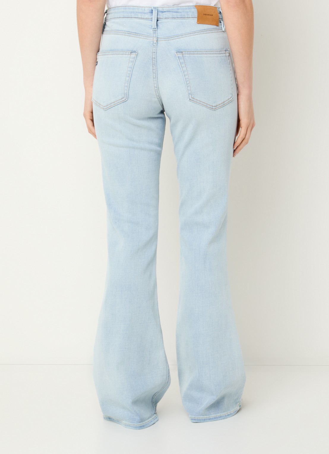 Denham Ami high waist flared jeans met lichte wassing - achterkant 5 indigo